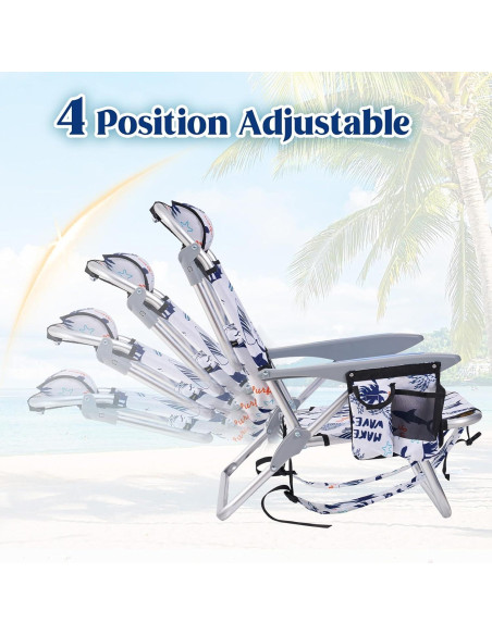 Silla de Playa Plegable Canpsky 2024 con Reposacabezas y Bolsa