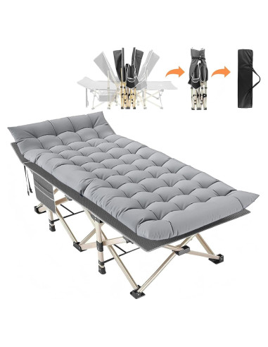 Cama de Camping Plegable LUCKPRO 190x71cm Soporta 272kg