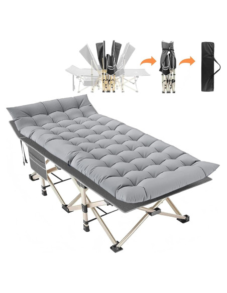 Cama de Camping Plegable LUCKPRO 190x71cm Soporta 272kg