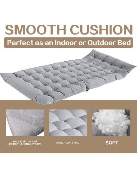 Cama de Camping Plegable LUCKPRO 190x71cm Soporta 272kg