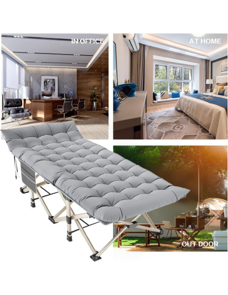 Cama de Camping Plegable LUCKPRO 190x71cm Soporta 272kg