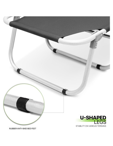 Cama de Camping Plegable Magshion 189x58 cm Ajustable Negro