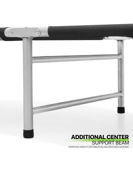Cama de Camping Plegable Magshion 189x58 cm Ajustable Negro