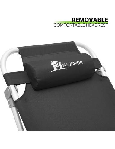 Cama de Camping Plegable Magshion 189x58 cm Ajustable Negro