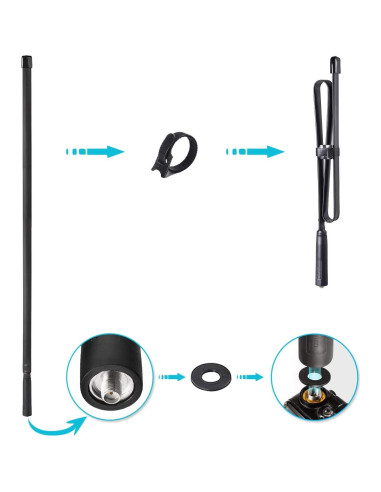 Antena de Radio Ham Plegable Bingfu 2-Pack VHF UHF 136-520MHz