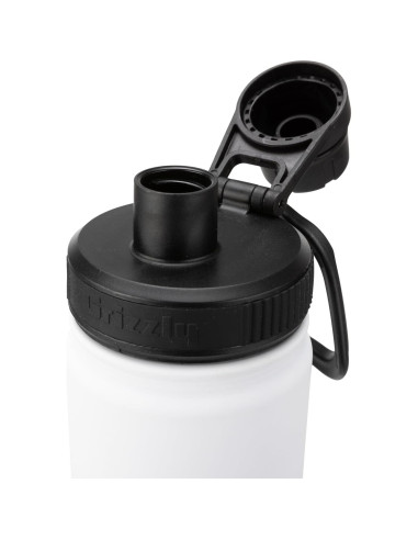Botella de Agua Grizzly 1.3L Aislada Acero Inoxidable Blanca