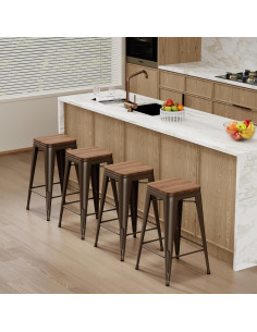 Taburetes de Bar Muebles Changjie 61 cm Bronce Juego de 4 2