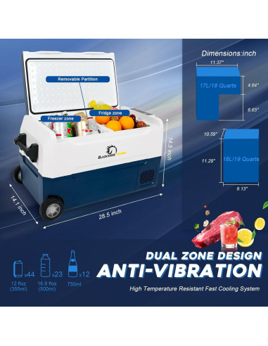 Refrigerador de Coche BLACKHORSE-RACING 37L Control APP WIFI