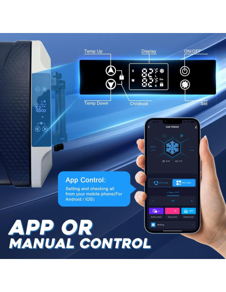 Refrigerador de Coche BLACKHORSE-RACING 37L Control APP WIFI