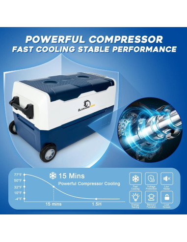 Refrigerador de Coche BLACKHORSE-RACING 37L Control APP WIFI