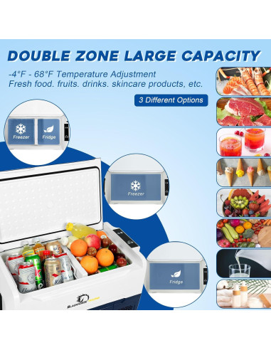 Refrigerador de Coche BLACKHORSE-RACING 37L Control APP WIFI