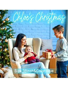 Letrero de Neón Personalizado DOCRAGI 25.4x25.4cm Azul 2