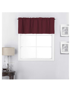 Cortina Valance Opaco Tendencias de Interior 52x18 cm Burdeos