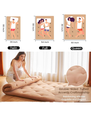 Colchón Futón Japonés ZonLi Individual 203x99 cm 100% Algodón