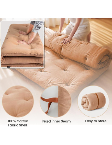 Colchón Futón Japonés ZonLi Individual 203x99 cm 100% Algodón