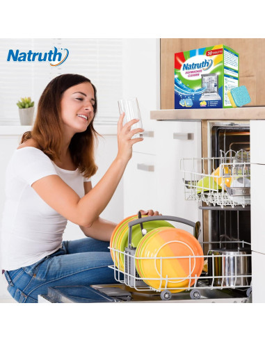 Limpiador y Desodorante para Lavavajillas NATRUTH - 30 Tabletas Aroma Limón