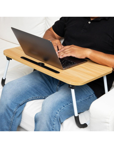 Mesa de Regazo Ajustable Mind Reader Beige 59x34.9 cm