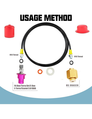 Adaptador CO2 Rovrai para Fabricador de Soda 60 cm Negro