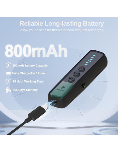 Detector de Cámaras Ocultas ZHENHAN S600 - Portátil, 10m, 30h