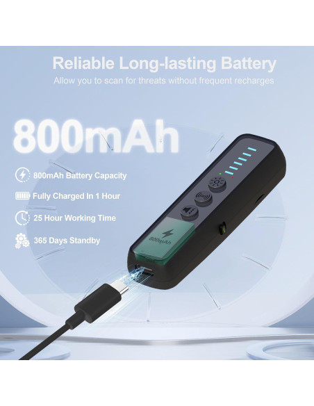 Detector de Cámaras Ocultas ZHENHAN S600 - Portátil, 10m, 30h