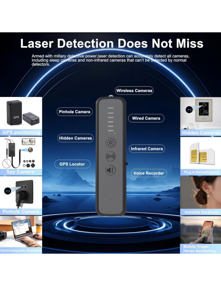 Detector de Cámaras Ocultas ZHENHAN S600 - Portátil, 10m, 30h