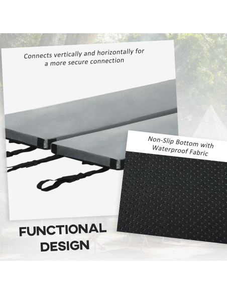 Colchoneta de Camping Outsunny Plegable 189.2x76.2cm Gris