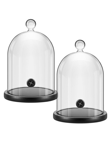 Campana de Humo de Vidrio Uiifan con Base de Madera - 2 Pcs
