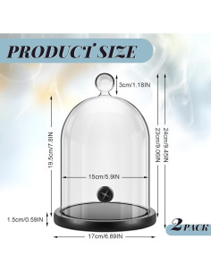 Campana de Humo de Vidrio Uiifan con Base de Madera - 2 Pcs 2