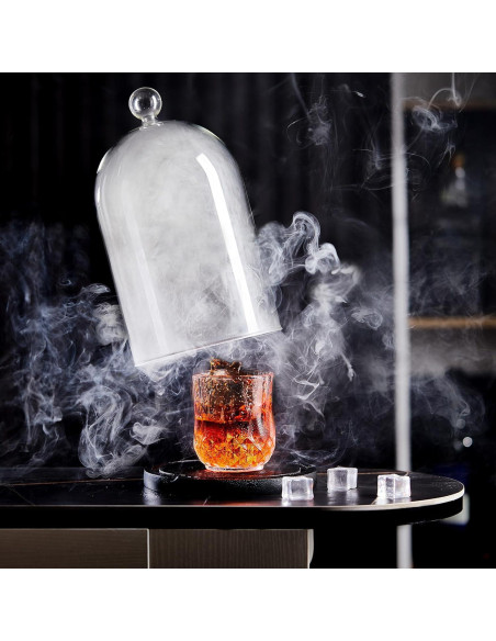 Campana de Humo de Vidrio Uiifan con Base de Madera - 2 Pcs