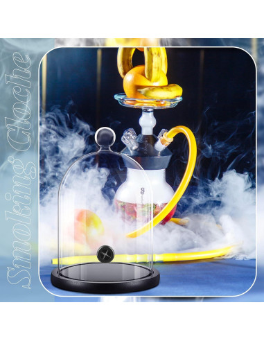 Campana de Humo de Vidrio Uiifan con Base de Madera - 2 Pcs