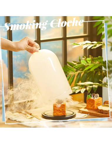 Campana de Humo de Vidrio Uiifan con Base de Madera - 2 Pcs