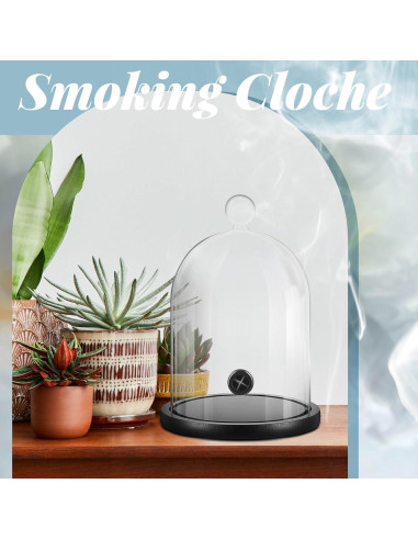 Campana de Humo de Vidrio Uiifan con Base de Madera - 2 Pcs