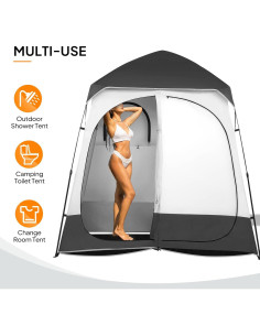 Carpa de Ducha Doble VINGLI 2.29m Instantánea para Camping 2