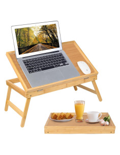 Bandeja de desayuno Artmeer para cama con patas plegables Beige