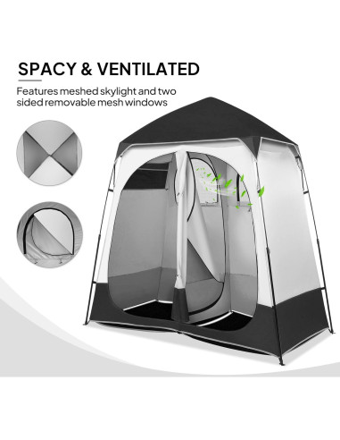 Carpa de Ducha Doble VINGLI 2.29m Instantánea para Camping