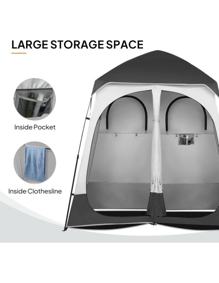 Carpa de Ducha Doble VINGLI 2.29m Instantánea para Camping