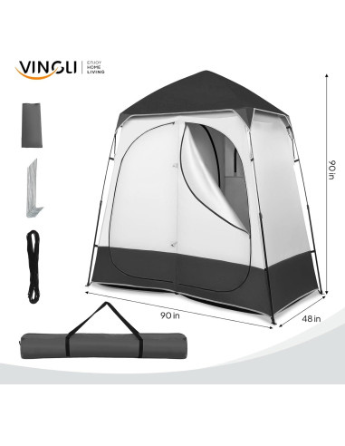 Carpa de Ducha Doble VINGLI 2.29m Instantánea para Camping