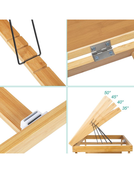 Bandeja de desayuno Artmeer para cama con patas plegables Beige