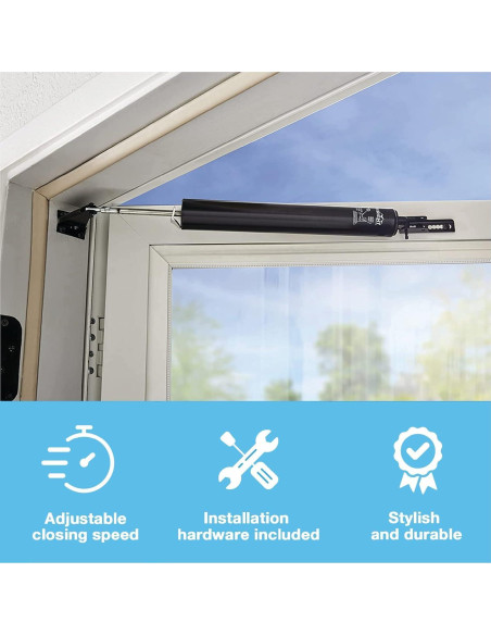 Cerradura Neumática Wright Products V150BL - Alta Resistencia, Negro