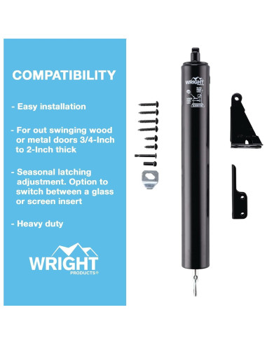 Cerradura Neumática Wright Products V150BL - Alta Resistencia, Negro