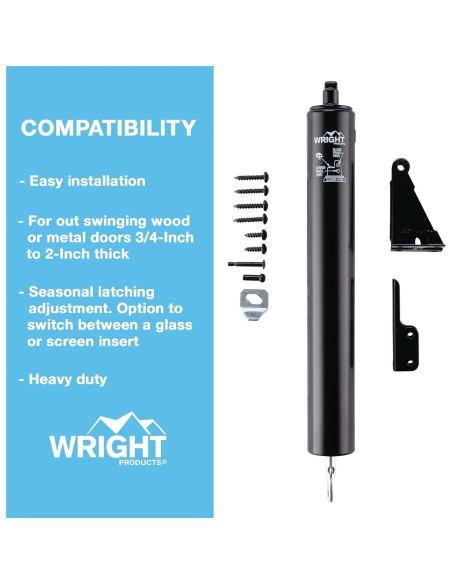 Cerradura Neumática Wright Products V150BL - Alta Resistencia, Negro