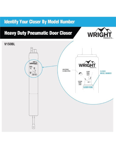Cerradura Neumática Wright Products V150BL - Alta Resistencia, Negro