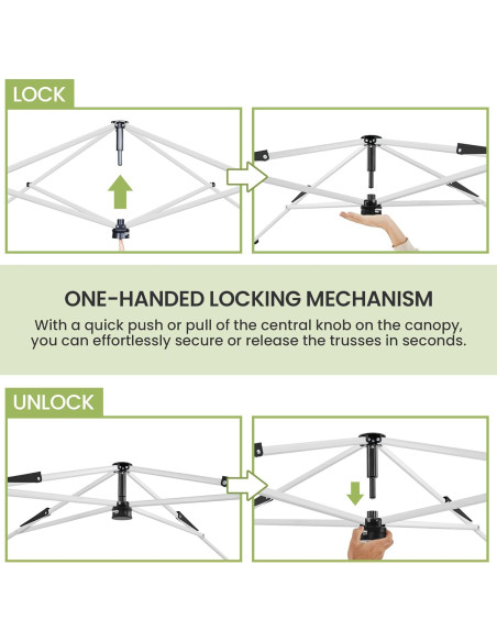 Carpa Plegable Yaheetech 15.7 m Gris Claro/Verde Ajustable