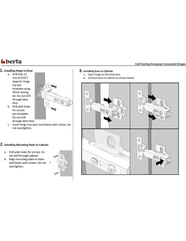 Juego de 2 Bisagras de Cierre Suave Berta 110 Grados