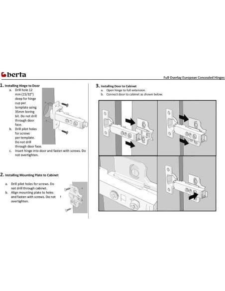 Juego de 2 Bisagras de Cierre Suave Berta 110 Grados