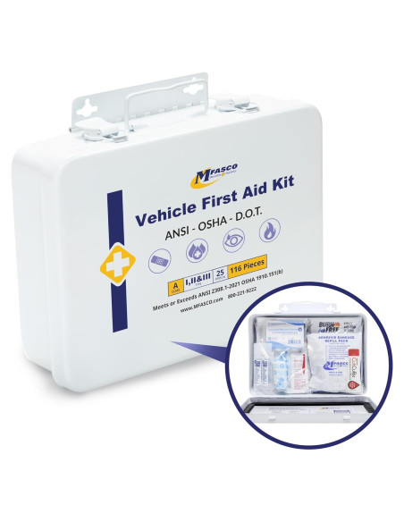 Kit de Primeros Auxilios Metal MFASCO 115 Pcs - Vehículos Comerciales