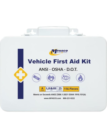 Kit de Primeros Auxilios Metal MFASCO 115 Pcs - Vehículos Comerciales