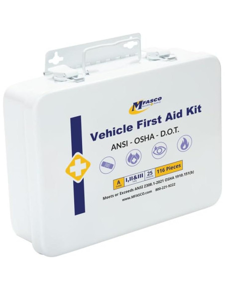 Kit de Primeros Auxilios Metal MFASCO 115 Pcs - Vehículos Comerciales