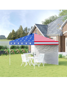 Carpa Plegable Outsunny 3x3m con Pared Lateral Removible 2