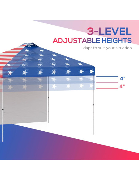 Carpa Plegable Outsunny 3x3m con Pared Lateral Removible